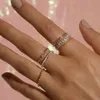 Mode Rose Gold Farbe Mann Ring Zirkonia Hohl Kette Form Ringe für Frauen Trendy Schmuck Zubehör