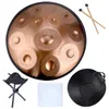 12 ANMÄRKNINGAR D Mindre handpan ståltunna trumman för nybörjare Sound Meditation Percussion Instrument Handpanna med väskestativ