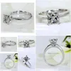 Anéis de banda com corte de princesa 1Ct Lab anel de diamante original 925 Sterling Sier noivado aliança de casamento anéis para mulheres joias finas nupciais Dh80D