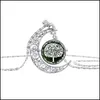 Colares de pingentes ￁rvore da vida Lua de vidro Cabochon Colares de colar de pingente j￳ias de moda para mulheres Presente 161432 Drop Delive Dhl8y