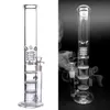 Düz Uzun Cam Bongs Kol Ağacı Perc Petek ve Duş Başlığı Percolator Nargile Fıskiye Kalın Sigara Dab Kuleleri 18mm Eklemli Su Boruları