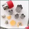 Baking Pastry Tools 8Pc Flower Fruit Mold Vegetable Cutter Shapes Set Stainless Steel Mini Cookie Cutters Molds For Decorative Myi Dhtep