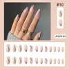 False unhas 24pcs/conjunto cor de cereja peças de unhas falsas moda manchas multicoloridas acessórios de arte removíveis