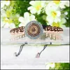 Bracelets à breloques Evil Jewelry Wholesale 10Pcs / Lot 6Mm Perles En Laiton Avec Micro Pave Classique Mticolor Cz Turc Grand Oeil Rond Tressé B Dhp9A