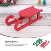 Christmas Decorations Mini Sleigh Wooden Sled Ornament Figurine Figurines Holiday Decor Wood Shelf Santa Crafts Sleds