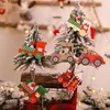 Christmas Decorations Wooden Painted Colorful Car Tree Hanging Decor Pendant For Happy Year Xmas Ornaments 2022 Navidad Gifts