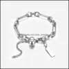 Charm Bracelets Metal Ball Square Tag Charm Bracelet Hip Chains Bracelets Bangle Cuff For Women Men Fashion Jewelry Drop Delivery Dhqys