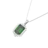 HBP Fashion Shi Pei Imitation Emerald Pendant Women039S Square Zircon 10 14 Tide Copper Plated Platinum Necklace312L1327513