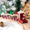 Decorazioni natalizie Treno in legno Ornamento Decorazione per la casa Babbo Natale Regalo Giocattoli Artigianato Tavolo Navidad Deco Natale 2022 Anno