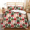 Set di biancheria da letto Fashion Plaid Christmas Red Set Copripiumino Federa Science Comforter King Size s 221115