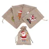 غلاف الهدايا 5pcs/Lot Christmas Biscuit Bag الرباط الرباط الرباعي الرائع أكياس تغليف المجوهرات الحلوى