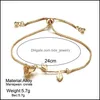 Charm Armbänder Blume Rose Pl String Verstellbares Armband Goldketten Frauen Armbänder Modeschmuck Geschenk Drop Lieferung Dhulp