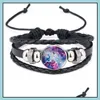 Braccialetti con ciondoli Universo Sky Moon Charm Bracciale cabochon in vetro Braccialetti Mtilayer regolabili Donna Bambini Gioielli di moda Drop Deliver Dhvao