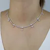 Slim Thin Thin Cz Tennis Chain Choker Collece Micro Paved Geometric Oval Water Drop Cz Fashion Women Sexy Jewelry