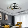 Lustres boule de verre de luxe moderne pour salle à manger cuisine salon chambre suspendus noir or luminaires d'intérieur
