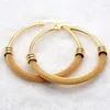 Hoop Earrings Fashion Women Half Mesh Color Gold Stainless Steel 4 Sizes Round Cable Big Jewelry