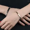 Lien Bracelets Romantique Couple Bracelet Amoureux Hommes Femmes Bijoux En Acier Inoxydable Zircon Cristal Sa Bête/Sa Beauté Cadeaux