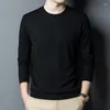 Men's T Fashion Shirts 100 2024S Superfine Wool 60S Thin Long Sleeve Solid Father Pullovers Men Blue Gray hin