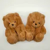 Indoor Slippers Non-Slip Thick Sandals Girl Shoes Teddy Bear Plush Cute Rainbow Cartoon Bear Mute Bedroom Office Soft Warm Winter Autumn