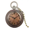 Карманные часы Женские деревянные часы для чатц кулон для мужчин толстый цепь светящиеся указатели легкие