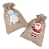 غلاف الهدايا 5pcs/Lot Christmas Biscuit Bag الرباط الرباط الرباعي الرائع أكياس تغليف المجوهرات الحلوى