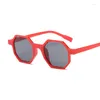 Okulary przeciwsłoneczne Vintage Octagon Sunglasses - Designerska moda z małą oprawką dla kobiet, Retro Clear Mirror Okulary do ochrony przed słońcem