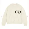 Crewneck Sweaters Solid Knitted Oversized Men Womens CB Letter Print Pullover Hip Hop Sweater Streetwear Casual Loose Men Tops