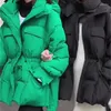 Trench feminina casacos verdes parkas casaco feminino jaqueta de inverno outono 2022 jackets de moda coreana de grandes dimensões