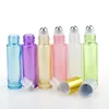 10 ml leere perlmuttfarbene Roll-on-Flaschen Perlenglas-Parfümflasche für ätherische Öle mit Stahlrollerkugel LX7541