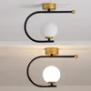 Lustres nordique minimaliste lustre lampe en verre doré pour porche entrée boule lustre intérieur décoration de la maison couloir