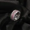 Anelli di fidanzamento per coppie di zirconi cubici ovali rosa di modo di cerimonia nuziale delle donne per i gioielli delle donne Anello di diamanti simulati8191074
