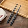 Glasfiberlegeringstickor Svart återanvändbar diskmaskin Safe Sushi Fast Food Noodles Chop Sticks Chinese Cutlery6152191