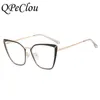 Lunettes de soleil Frames 2022 NOUVEAU MASE METAL CAT Eye Oeil optique Anti-Blue Gémières Femmes Vintage Computer Embouts Femelles Spectacles Oculos Feminino T2201114