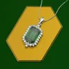 HBP mode Shi Pei imitation émeraude pendentif femmes 039s carré zircon 10 14 marée cuivre plaqué platine collier 312L1327513