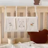 Storage Boxes Bed Organizer Great Easy To Clean Two Pockets INS Cartoon Embroidery Baby Beside For Bedroom
