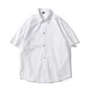 Men's Casual Shirts Short-sleeved Shirt Men's 2022 Spring And Summer High-quality Fashion British Style White Tops