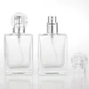 Bouteilles de pulvérisation de parfum en verre de 30ML Bouteille de pulvérisation transparente portable avec atomiseur en aluminium Étui cosmétique vide pour le voyage LX9103