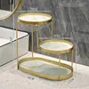 Ganchos de 3 capas Rack de almacenamiento de hierro Organizador de maquillaje de baño Topeadores de baños Accesorios de estante de accesorios