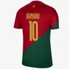 2022 Jerseys de futebol de Portugal Joao Felix Ruben Neves Camisa de futebol portuguesa Bernardo Bruno Fernandes R. Leao Camisa de Futebol Homens Homens Mulheres Kits 03082