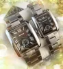 3 개의 핀 쿼츠 타임 시계 시계 여성 남성 남성 서브 다이얼 작업 자동 날짜 인기있는 탱크 시리즈 스퀘어 로마 다이얼 기능 부티크 파티 비즈니스 손목 시계 Montre de Luxe