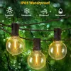 Gartendekorationen LEDs G40 Solarschnur Lichter Outdoor Terrasse angetriebener wasserdichte Globus hängen mit bruchsicherem Weihnachtsfest 221116