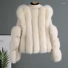 Manteau de moto en fausse fourrure pour femmes, vêtements pour femmes, vente en gros, automne-hiver, haut à col rabattu, 2022 cheveux