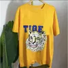 Camiseta con diseño de tigre para hombre, camisetas de estilo con letras, camisetas de manga corta, camisetas casuales holgadas, camisetas de calle para parejas