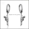 Dangle Lustre En Acier Inoxydable Pistolet Boucles D'oreilles Dangle Rétro Pistolet Hoop Oreille Anneaux Femmes Hommes Mode Bijoux Drop Delivery Dhb3B