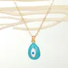 Wassertropfen-Emaille-Böser-Augen-Halskette, bunte türkische Glücks-Blau-Rot-Augen-Halsketten für Frauen, Geschenk-Schmuck