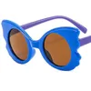 Lunettes de soleil pour enfants lunettes de soleil de bande dessinée lentille ronde Adumbral lunettes Anti-UV coupe papillon lunettes enfants ornementales