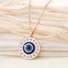 Collana vintage Boho Evil Eye per donna Coppia regalo Lega etnica Olio Turchia Blue Eye Ciondolo catena Girocollo Gioielli da sposa per feste