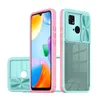 Transparenta fall Slide Camera Protection Clear Acrylic Back Cover Soft TPU st￶tf￥ngare f￶r Redmi 9A 9C 10C Note 9 10 11 Pro 11S POCO X3 M3 C40