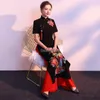 Roupas étnicas 2022 outono inverno chinês tradicional vintage qipao feminino elegante conjunto de duas peças oriental ao dai vestido a50