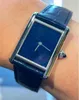 Men Women blue dial watch Quartz movement watches Leather Strap 09